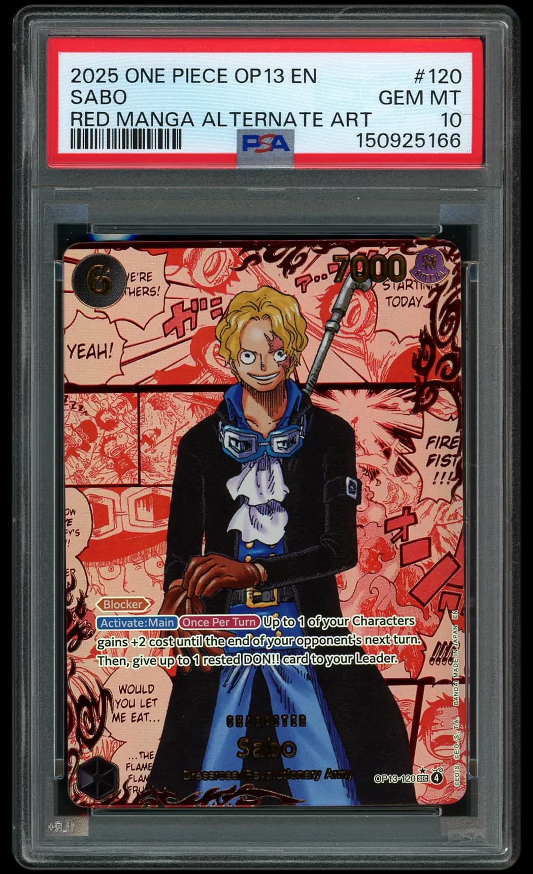 2025 Carrying on His Will Red Manga Alt. Art Sabo #OP13-120 PSA 10